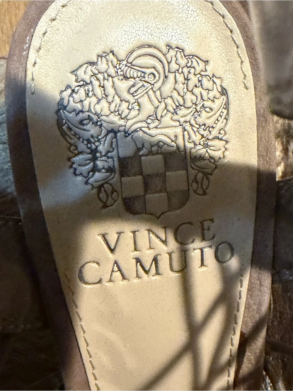 Vince Camuto Taupe Lace-Up Caged Open-Toe Heels